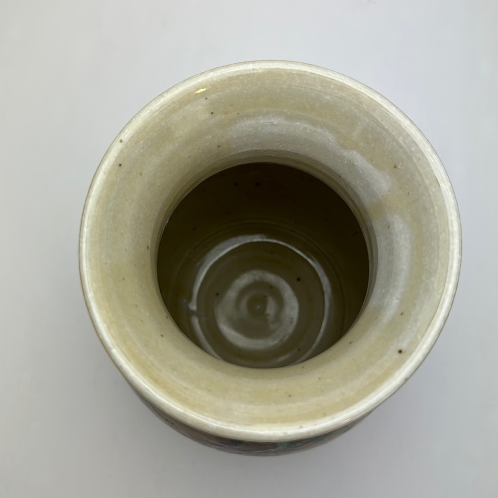 Vtg Apple Lane Studio Art Pottery Vase Abstract Floral Artist Bill Nagengast‎ - Picture 5 of 12